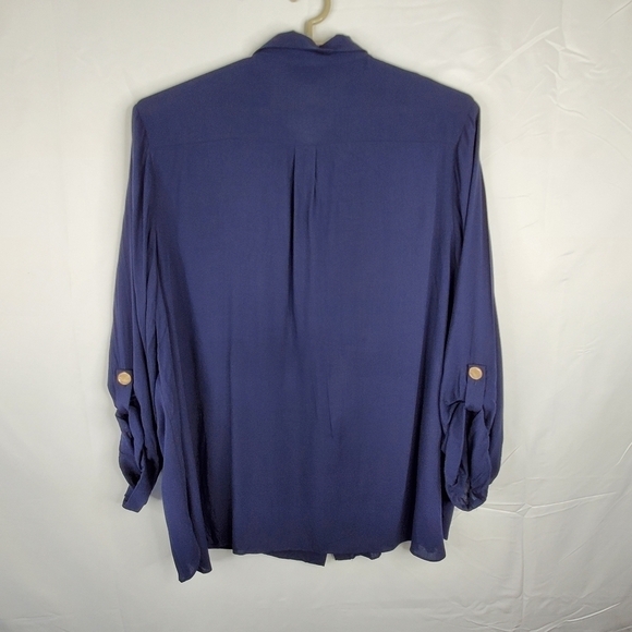 City Chic Long Sleeve Tunic Size XL/22 Button Front Blouse with Pockets Viscose - Picture 5 of 14
